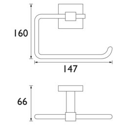 Heritage Lavington Gloss Polished Chrome Effect Wall-Mounted Toilet Roll Holder (H)145mm (W)150mm - thumbnail 2