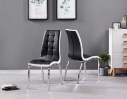 Furnizone UK Grande 6-Seater Ceramic Extending Dining Table And 6 Vienna Black Faux Leather Chairs - thumbnail 5