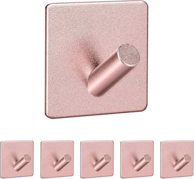 Adhesive Wall Hooks, 6 Pieces, Towel Hooks For Bathrooms And Kitchens, Waterproof, Adhesive Hooks, No Sticky Notes - image 1