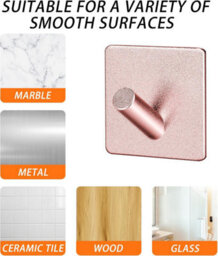 Adhesive Wall Hooks, 6 Pieces, Towel Hooks For Bathrooms And Kitchens, Waterproof, Adhesive Hooks, No Sticky Notes - thumbnail 4