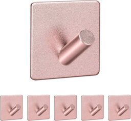 Adhesive Wall Hooks, 6 Pieces, Towel Hooks For Bathrooms And Kitchens, Waterproof, Adhesive Hooks, No Sticky Notes - thumbnail 1