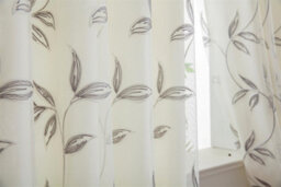 Luxury Living Leaf Embroidered Tulle Voile Curtains Pencil Pleat Silver - thumbnail 9