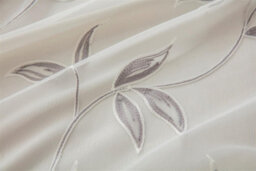 Luxury Living Leaf Embroidered Tulle Voile Curtains Pencil Pleat Silver - thumbnail 7