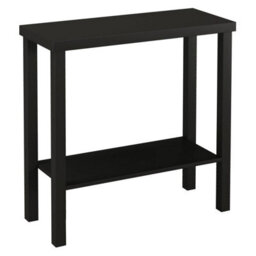 Urbn-Living Urbnliving 75Cm Height 2-Tier Wooden Narrow Console Side Black Table Entryway Hallway Furniture Home Office Unit - thumbnail 3