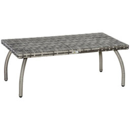 Outsunny 90 Cm Rattan Garden Coffee Table Wicker Outdoor Table Furniture - thumbnail 2