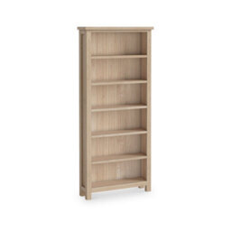 Farro Washed Oak 6 Tier Large Bookcase - By Roseland Furniture - thumbnail 1