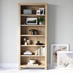 Farro Washed Oak 6 Tier Large Bookcase - By Roseland Furniture - thumbnail 2