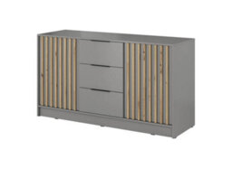 Arte Nelly Contemporary Grey Sideboard 3 Drawers 2 Doors 2 Shelves Lamela Decor (H)860mm (W)1550mm (D)450mm - thumbnail 2