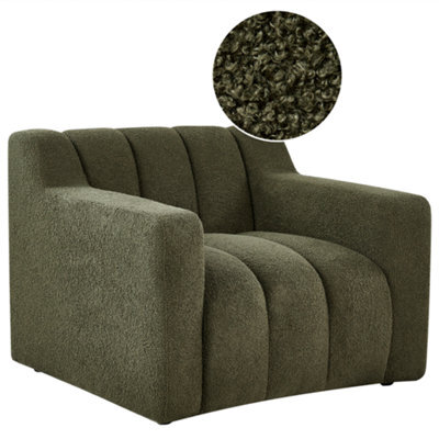 Beliani Armchair Agerup Boucle Dark Green - image 1