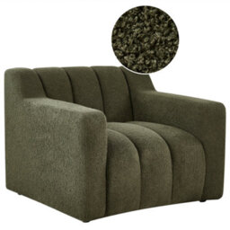 Beliani Armchair Agerup Boucle Dark Green - thumbnail 1