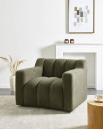 Beliani Armchair Agerup Boucle Dark Green - thumbnail 2