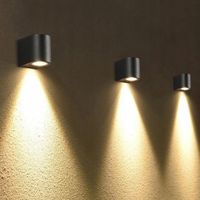 CGC Lighting Cgc Black Small Curved Single Spotlight Outdoor Garden Wall Porch Patio Light - image 1