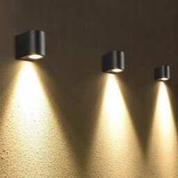 CGC Lighting Cgc Black Small Curved Single Spotlight Outdoor Garden Wall Porch Patio Light