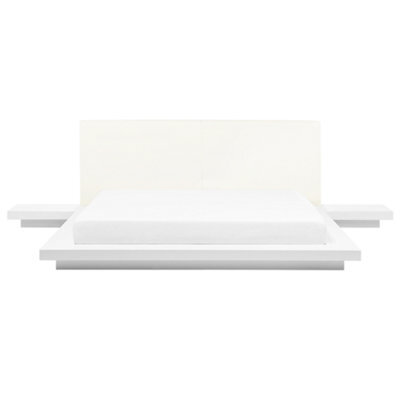 Beliani Bed Zen 180 X 200 Cm (Eu Super King) White - image 1