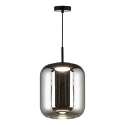 DAR Jurek Pendant Satin Black And Smoked Glass Led - thumbnail 1