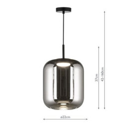 DAR Jurek Pendant Satin Black And Smoked Glass Led - thumbnail 4