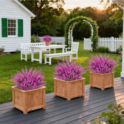 Amorly 12Pcs Rose Pink Artificial Lavender Flowers Outdoor Uv Resistant Fake Flowers No Fade Faux Plastic Plants Window Box Decorating - thumbnail 4
