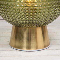 Annibells Green Vintage Patterned Glass Gold Dimpled Battery Ball Lamp (24983) - thumbnail 4