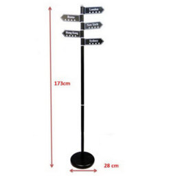 Aspect Furniture City's: Free Standing Coat Rack Stand/black -With 5 Swivel City's Hangers - thumbnail 4