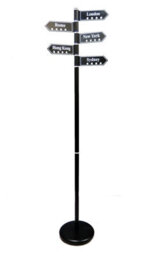 Aspect Furniture City's: Free Standing Coat Rack Stand/black -With 5 Swivel City's Hangers - thumbnail 1