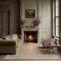 Loomed Green Traditional Floral Bordered Machine Washable Soft Area Rug  160Cm X 230Cm - thumbnail 2