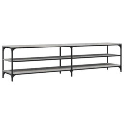 Berkfield Durable Tv Cabinet Grey Sonoma 200X30X50 Cm Engineered Wood And Metal - thumbnail 1
