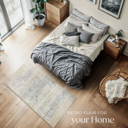 Tectake Washable Rug Dalia - Various Sizes, Faded Pattern, Easy-Care Short Pile, Non-Slip 80 X 150 Cm - Beige - thumbnail 3