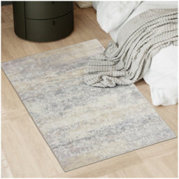 Tectake Washable Rug Dalia - Various Sizes, Faded Pattern, Easy-Care Short Pile, Non-Slip 80 X 150 Cm - Beige - thumbnail 1