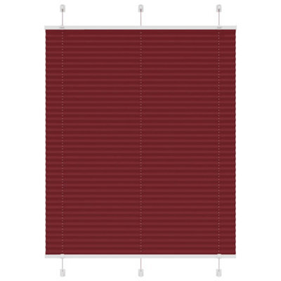 Berkfield Pleated Blind Bordeaux Red 110X150 Cm Fabric Width 109.4 Cm Polyester - image 1