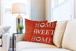 Home Sweet Home Cushion Cover In Burnt Orange - thumbnail 2