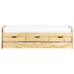 Beliani Trundle Bed Pine Wood Petiville 90 X 200 Cm (Eu Single) Light Brown - thumbnail 5