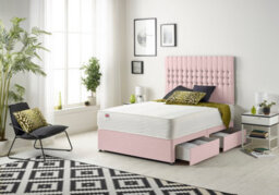 Somnior Beds Somnior Galaxy Plush Pink 5Ft Memory Foam Divan Bed With 2 Drawers, Mattress & Headboard - King - thumbnail 3