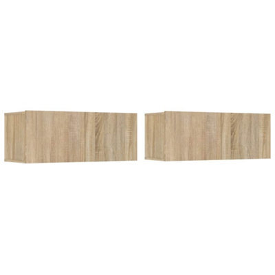 Berkfield Sturdy Tv Cabinets 2 Pcs Sonoma Oak 80X30X30 Cm Engineered Wood - image 1