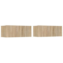 Berkfield Sturdy Tv Cabinets 2 Pcs Sonoma Oak 80X30X30 Cm Engineered Wood - thumbnail 1