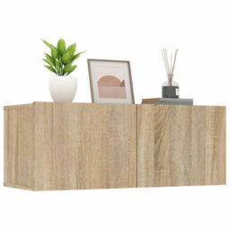 Berkfield Sturdy Tv Cabinets 2 Pcs Sonoma Oak 80X30X30 Cm Engineered Wood - thumbnail 4