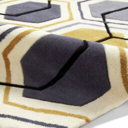 Grey/yellow Geometric Handmade Modern Easy To Clean Rug For Dining Room Bed Room And Living Room-90Cm X 150Cm - thumbnail 7