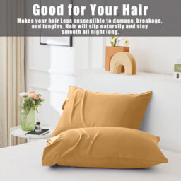 Ameha Pillowcase Pair Ochre Microfiber Pillowcase-Soft Envelope Closure Pillowcase, Machine Washable Bedding Pillow Cover 50X75Cm - thumbnail 9