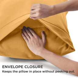Ameha Pillowcase Pair Ochre Microfiber Pillowcase-Soft Envelope Closure Pillowcase, Machine Washable Bedding Pillow Cover 50X75Cm - thumbnail 4