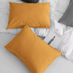 Ameha Pillowcase Pair Ochre Microfiber Pillowcase-Soft Envelope Closure Pillowcase, Machine Washable Bedding Pillow Cover 50X75Cm - thumbnail 5