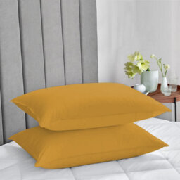 Ameha Pillowcase Pair Ochre Microfiber Pillowcase-Soft Envelope Closure Pillowcase, Machine Washable Bedding Pillow Cover 50X75Cm - thumbnail 3