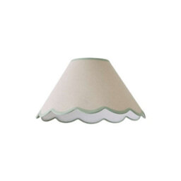 Valuelights Florie Natural Linen Large Tapered Lamp Shade With Scallop Green Trim (D)41Cm - thumbnail 6