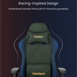 Flexispot Adjustable Reclining Gaming Chair With Footrest In Forest Green - thumbnail 3