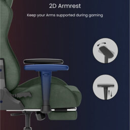 Flexispot Adjustable Reclining Gaming Chair With Footrest In Forest Green - thumbnail 7