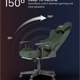 Flexispot Adjustable Reclining Gaming Chair With Footrest In Forest Green - thumbnail 4