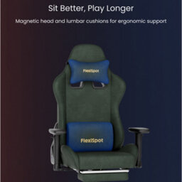 Flexispot Adjustable Reclining Gaming Chair With Footrest In Forest Green - thumbnail 5