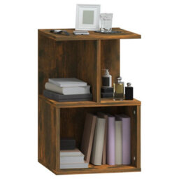 Berkfield Elegant Bedside Cabinets 2 Pcs Smoked Oak 35X35X55 Cm Engineered Wood - thumbnail 4
