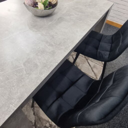 Kosy Koala Grey Kitchen Dining Table, 2 Black Tufted Velvet Chairs And 1 Bench Dining Set - thumbnail 4