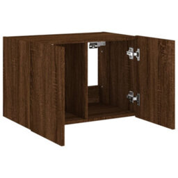 Berkfield Durable Tv Wall Cabinet With Led Lights Brown Oak 60X35X41 Cm - thumbnail 8