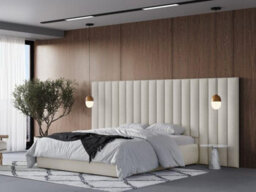 Stratus Interiors Expansa Extra Wide Hotel Style Panelled Bed Frame Cream - Non Storage - King - thumbnail 1