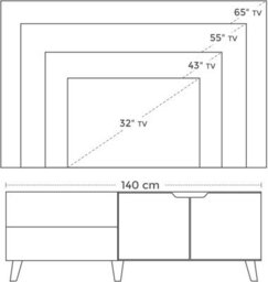 Songmics Vasagle Tv Cabinet For Tvs Up To 60 Inches, Tv Stand With 2 Doors, Adjustable Shelves, Tv Table, For Living Room, Dinning Room - thumbnail 5